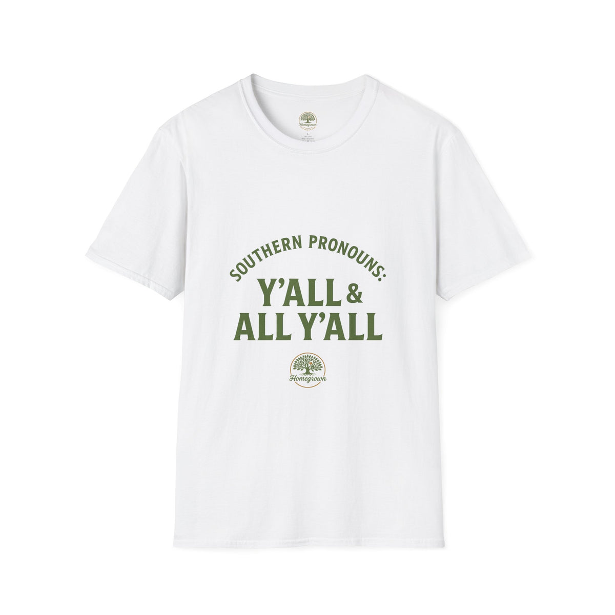 Southern Pronouns by Homegrown- Unisex Softstyle T-Shirt - Nature-Inspired Tee for Eco-Lovers