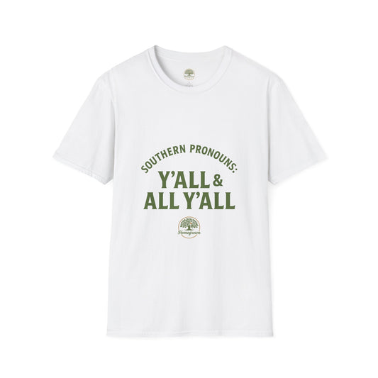 Southern Pronouns by Homegrown- Unisex Softstyle T-Shirt - Nature-Inspired Tee for Eco-Lovers