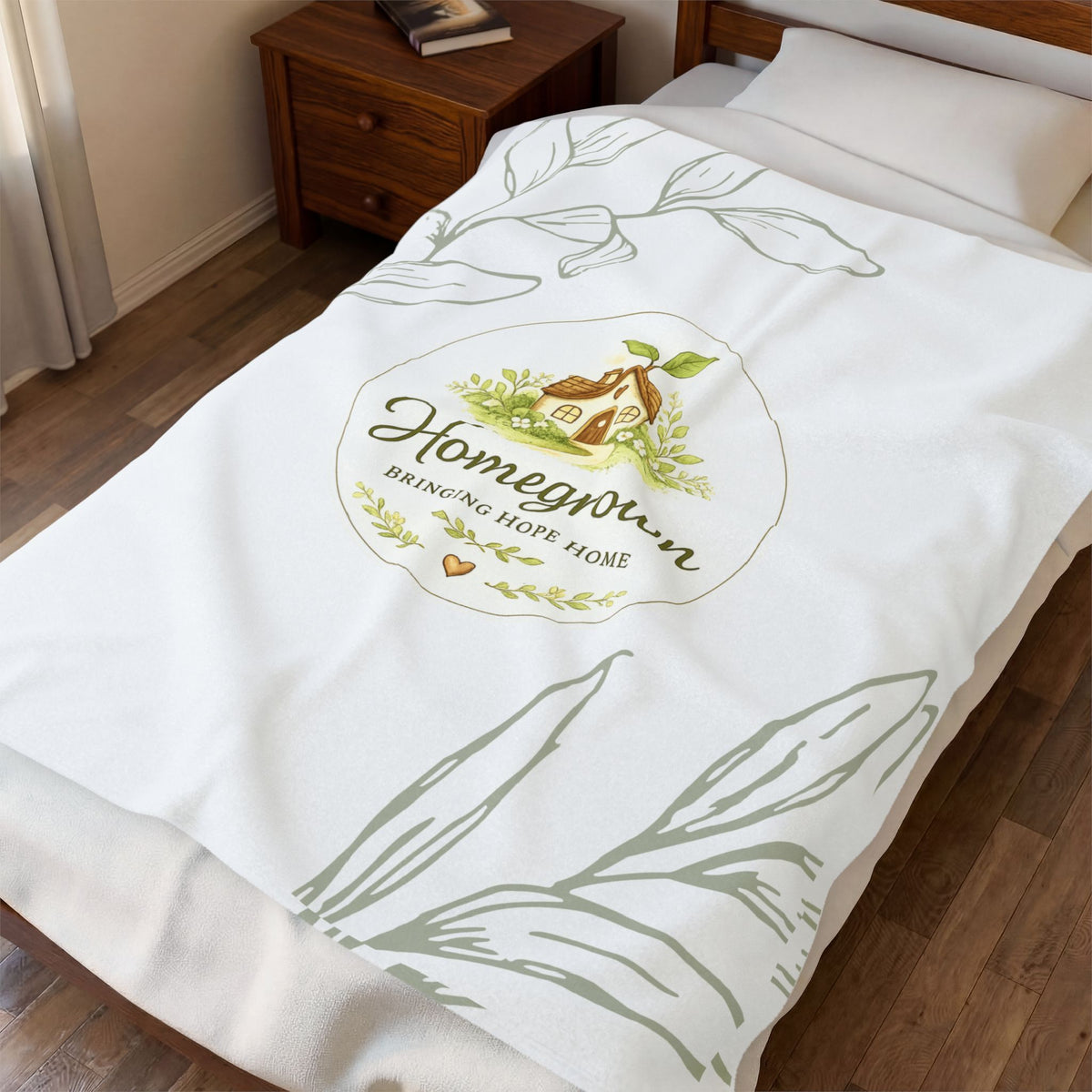 Homegrown Velveteen Plush Blanket - Cozy Throw for Home Decor and Gifts