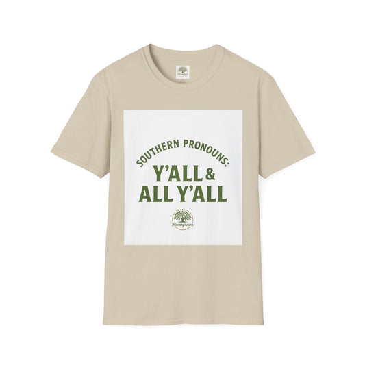 Southern Pronouns by Homegrown- Unisex Softstyle T-Shirt - Nature-Inspired Tee for Eco-Lovers