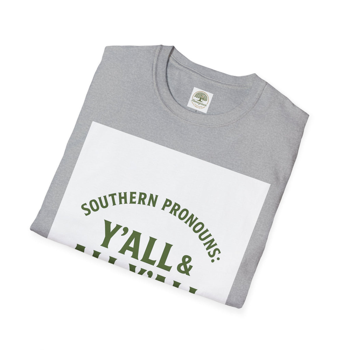 Southern Pronouns by Homegrown- Unisex Softstyle T-Shirt - Nature-Inspired Tee for Eco-Lovers