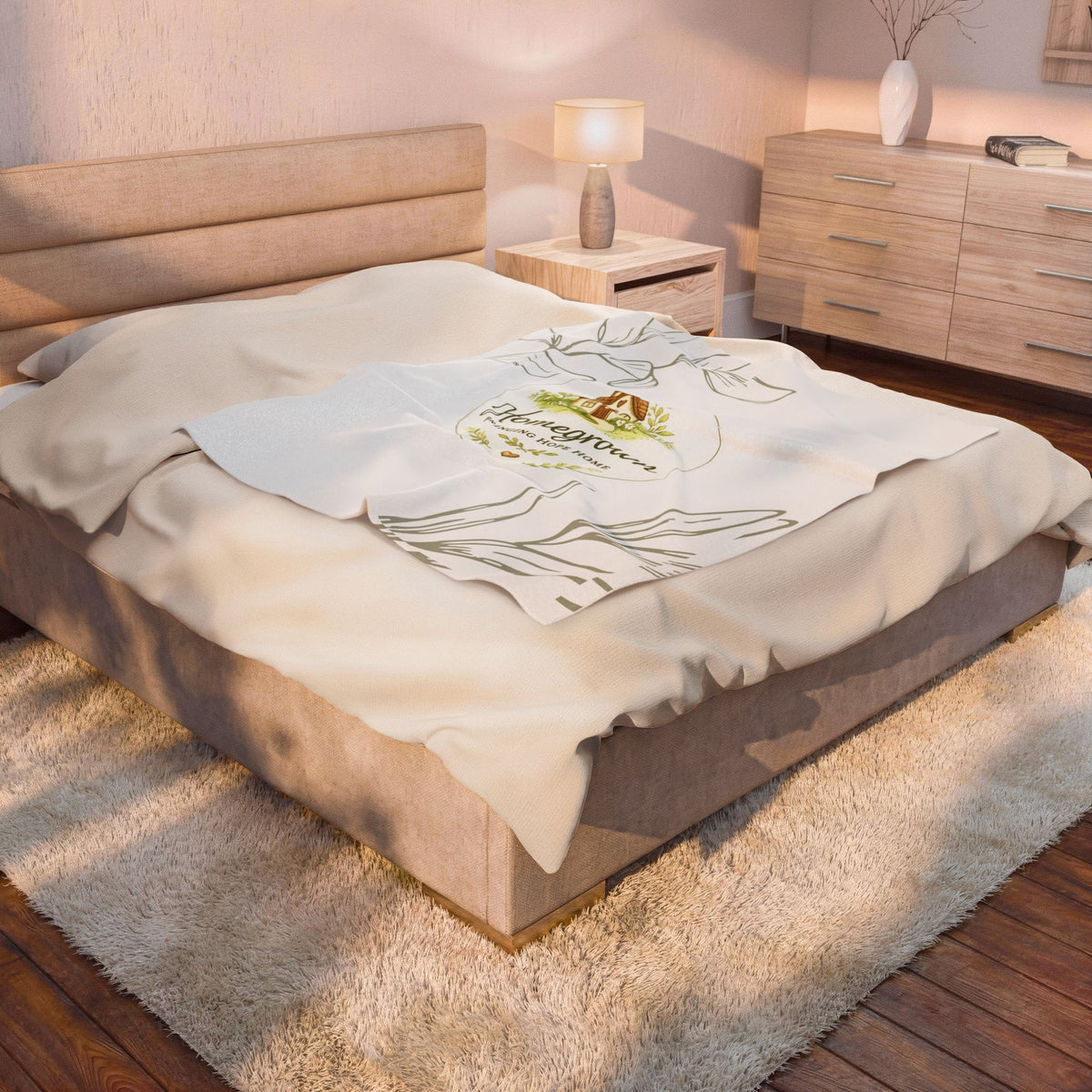 Homegrown Velveteen Plush Blanket - Cozy Throw for Home Decor and Gifts