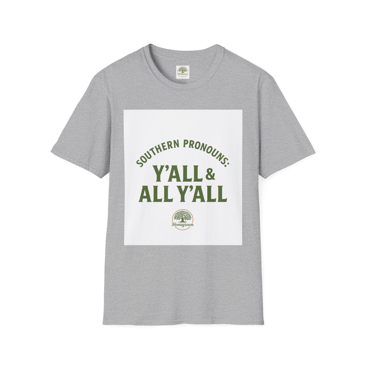 Southern Pronouns by Homegrown- Unisex Softstyle T-Shirt - Nature-Inspired Tee for Eco-Lovers