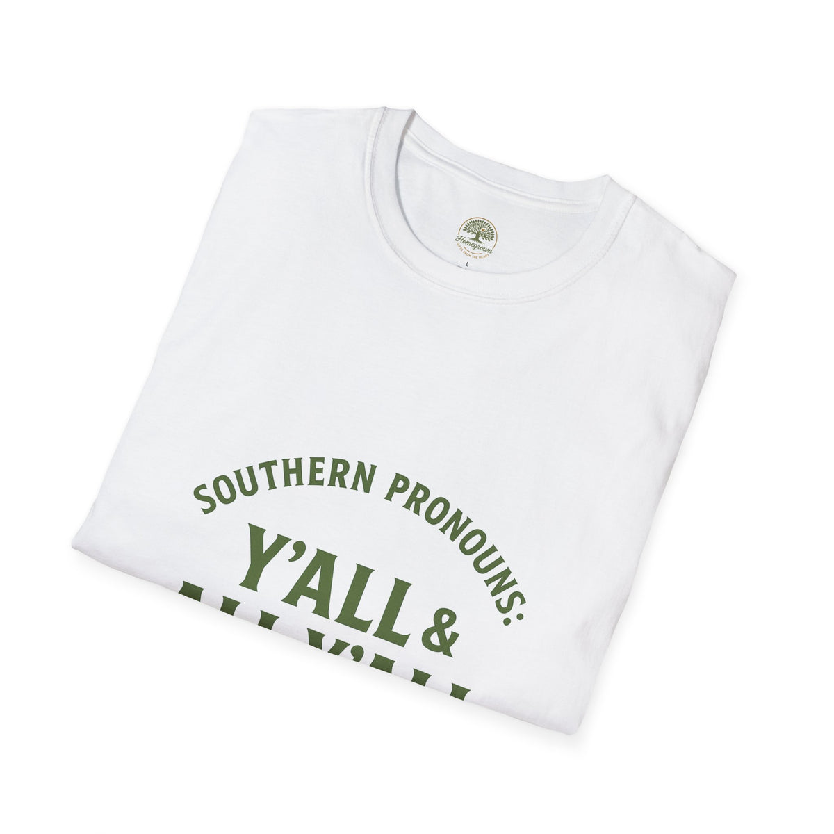 Southern Pronouns by Homegrown- Unisex Softstyle T-Shirt - Nature-Inspired Tee for Eco-Lovers