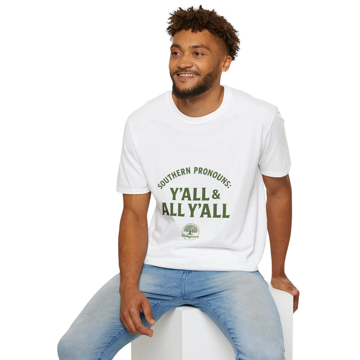 Southern Pronouns by Homegrown- Unisex Softstyle T-Shirt - Nature-Inspired Tee for Eco-Lovers
